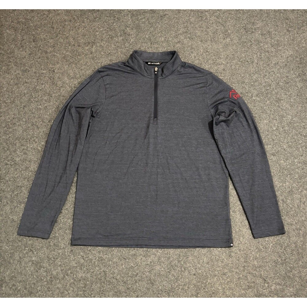 Travis Mathew Crestview 1/4 Zip Pullover Men's Large Heather Pullover Blue